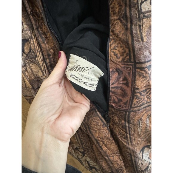 IRENE Exclusively For Bullocks Wilshire Vintage Dress Peruvian Print Sz Sm-M - Picture 6 of 11